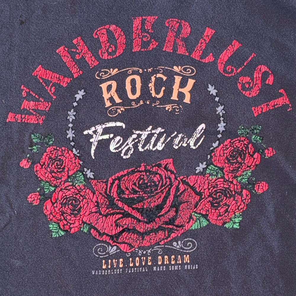 Wanderlust Rock Festival Floral Graphic Tee vintage band t-shirt